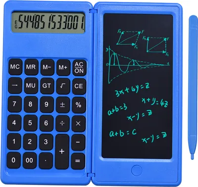Produktbild von Faltbarer Taschenrechner & 6-Zoll-LCD-Schreibtablett Digitales Zeichenpad 12-stelliges Display mit Stiftstift-Loeschtaste fue r Kinder Erwachsene Home Office Schulgebrauch