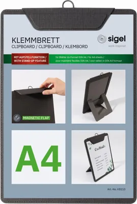 Produktbild von Sigel Speisekarten-Klemmbrett für DIN A4 KB110