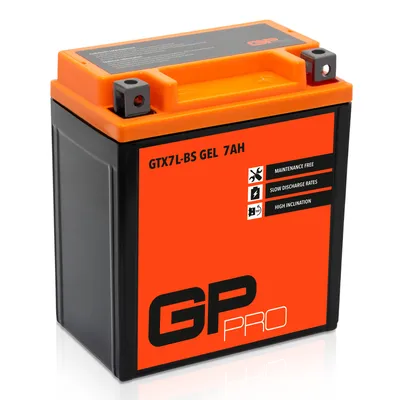 Produktbild von GP-PRO Gel-Batterie 12V 7Ah GTX7L-BS Rollerbatterie / Motorradbatterie, wartungsfrei versiegelt vorgeladen kompatibel mit YTX7L-BS / CTX7L-BS