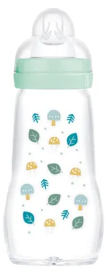 Imagen del producto de MAM, biberón, modelo 1, color azul, vidrio, 260 ml