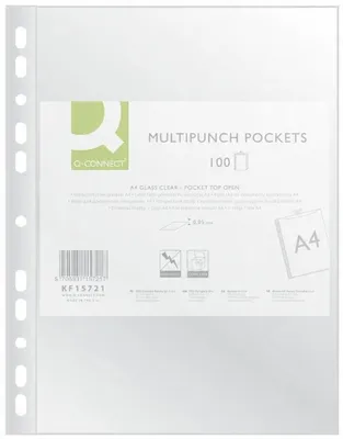 Image de Q-connect Pochette A4 Transparente pour Documents de Bureau