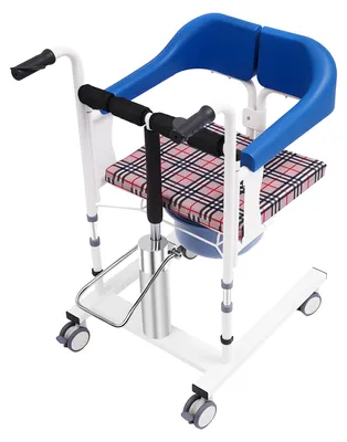 Obrázek produktu pro Hydraulický zvedák pro pacienty, s nastavitelnou výškou, univerzální kolečka, modrá barva