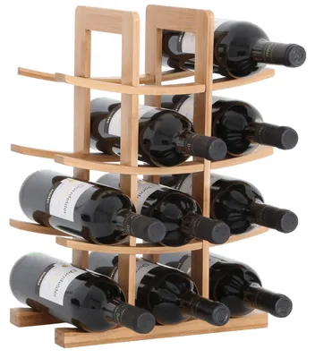 Produktbild von Weinregal Weinflaschenhalter - 12 Flaschen - Bambus - 30 x 16 x 42 cm