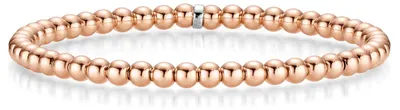 Produktbild von 4mm Kugel-Armband Armreif Armschmuck elastisch 585 Gold Rotgold stretch