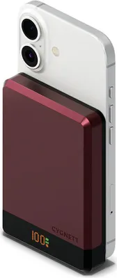 Image de Cygnett MagSlim, 10000 mAh, Chargement sans fil, couleur cerise