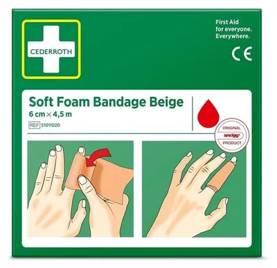Zdjęcie produktu dla 10x Cederroth miękki bandaż piankowy beżowy 6 cm x 4,5 m | opakowanie (1 szt.)