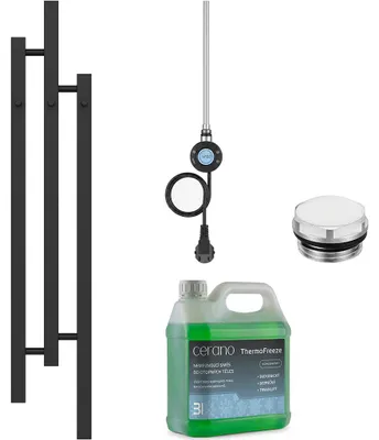 Obrázok produktu pre Elektrická radiátorová súprava do kúpeľne Fabiano - WIFI - 300W - matná čierna - 1200x220 mm