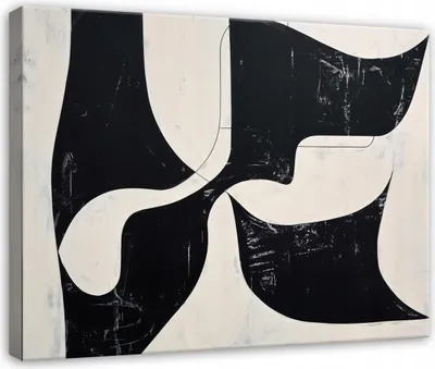 Produktbild von Leinwandbild Abstrakt Morceau Geometrisch - 100x70 cm - Wandbilder Wohnzimmer Schlafzimmer - Leinwand Leinwandbild Schwarz - PP16302O1