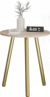 Zdjęcie produktu dla Kawowy Okrągły Stolik Ława Loft Industrial Salon 55 cm