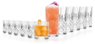 Produktbild von RCR Melodia Gläserset 12-teilig Luxion, 6 Highball-Gläser 360ml, 6 Tumbler 230ml