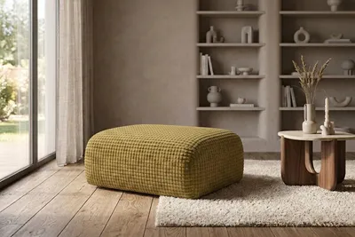 Produktbild von Kaiser Möbel Hocker, Sitzhocker, Chenille-Stoff Cremona, Olive, GRETA