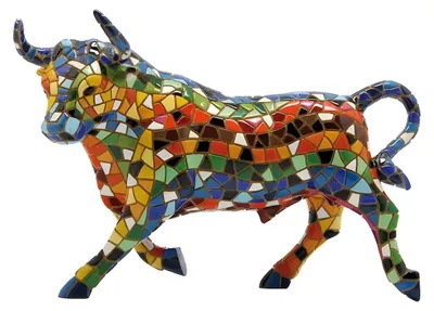 Immagine prodotto di Scultura di toro in mosaico, 17 cm