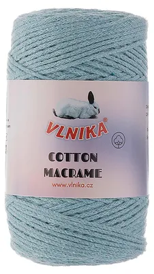 250g Strickgarn Cotton Macrame Unifarben eisblau