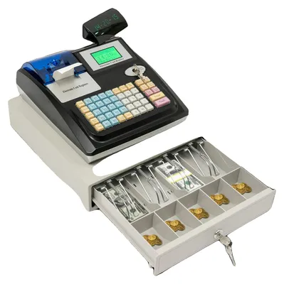 Obrázek produktu pro Elektronická pokladna, nerezová ocel, 100-240V, 48 tlačítek, 36 oddílů, výkon 35W
