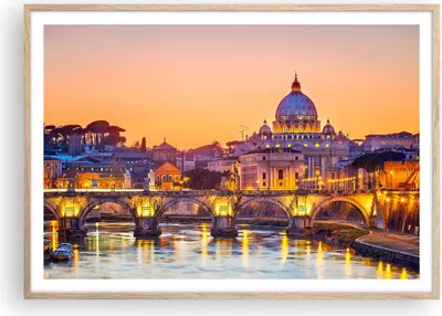 Produktbild von Gerahmtes Poster - Rahmen in heller Eiche - Rom Italien Basilika Geschichte - 100x70 cm - Wand Bild - Wanddeko - Wandbilder - Wandposter - Bilderrahmen - Bilder - Kunstdruck - P2NAA100x70-2704