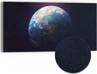 Produktbild von DEQORI Hybrid Leinwand Bild 60x30 cm 'Blick ins All' Wandbild Glas flach modern