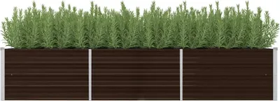 Obrázek produktu pro vidaXL Zvýšený zahradní záhon hnědý 240 x 80 x 45 cm Pozinkovaná ocel - Květináče a květináče