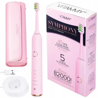 Produktbild von Vitammy Symphony Schallzahnbürste Pink, 82000 Bewegungen, 5 Modi, USB, Rosa