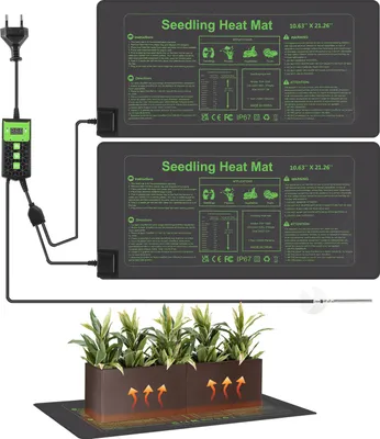 Produktbild von Bettizia Heizmatte mit Thermostat Terrarium 27W Zimmergewächshaus Pflanzen Wärmematte Terrarium Heizkissen 2 Stück