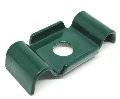 Produktbild von 10x Wellenplättchen in Zaunfarbe Schmetterling Klemme Pfosten RAL 6005 (Moosgrün)