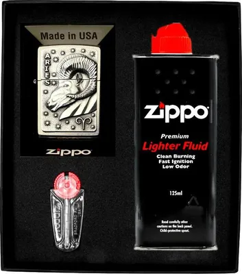 Zdjęcie produktu dla Zestaw Zippo Zapalniczka Zodiac Aires Baran Prezentowy No1