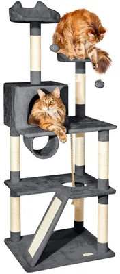 Image de Arbre à gratter XL pour chats, multifonctionnel, hauteur 150 cm