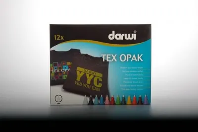 Obrázek produktu pro Darwi Tex Fabric Opak Marker Set Sada textilních fixů 12 x 6 ml