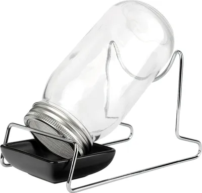 Produktbild von Schramm® Keimglas für Sprossen mit Gestell 750 ml Sprossenglas Keimgerät inkl. Deckel , Ständer und Halter Ersatzgläser Ersatzdeckel Keimgläser Set Keim Glas, Größe:1 Set