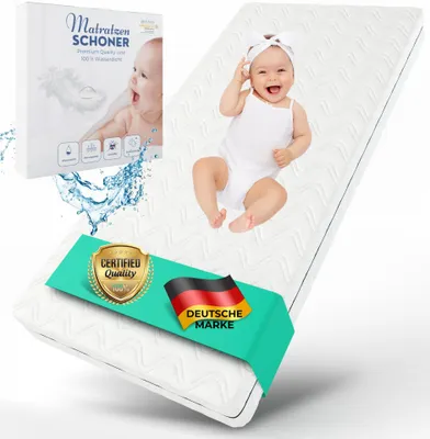 Image de Alavya Home Matelas pour Enfant Cosy 90x200 cm avec Protège-Matelas Imperméable - Mousse Froide Blanche - Ensemble de 2 Pièces