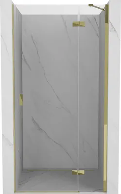 Image de Mexen Mist-H Porte de douche battante droite 110 cm, transparente, or - 8A5-110-000-50-00-P