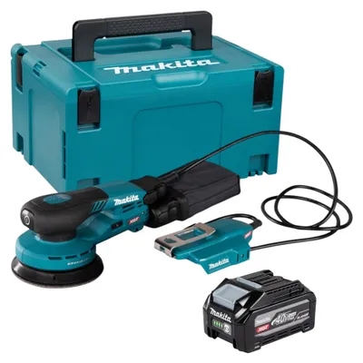 Obrázok produktu pre Makita BO 003 CGU101 akumulátorová excentrická brúska 40 V max., 125 mm, zdvih 3,0 mm, bezkefová + 1x akumulátor 4,0 Ah + Makpac – bez nabíjačky