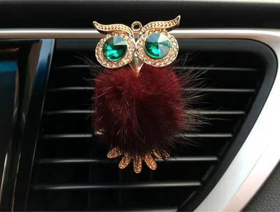 Zdjęcie produktu dla Samochód Air Freshener Perfumy Holder for Outlet Sowa Auto Vent Clip Wino czerwone
