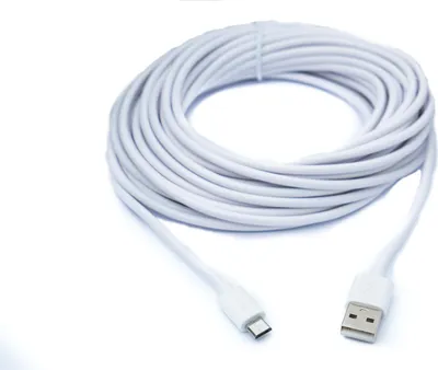 Produktbild von SYSTEM-S USB 2.0 Kabel 100 cm Micro B Stecker zu Typ A Stecker in Weiß
