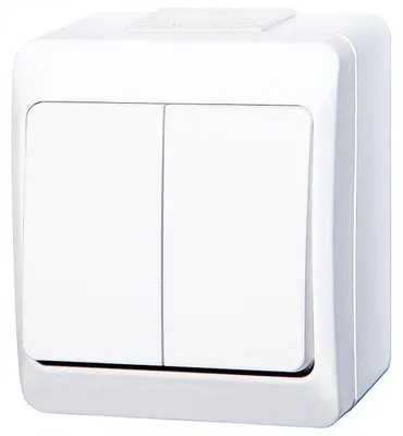 Produktbild von Elektro-Plast Hermes 032/3 Doppelschalter weiß Aufputz