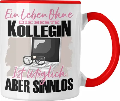 Produktbild von Trendation - Die Beste Kollegin Tasse Geschenkidee Lustiger Spruch Arbeitskollegin Geschenk (Rot)