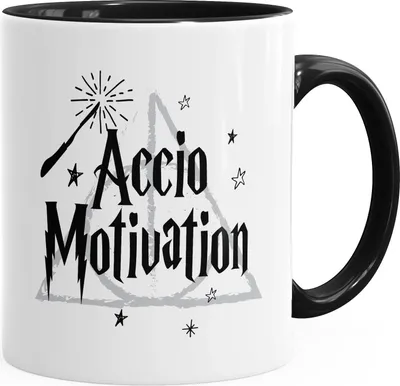 Produktbild von Kaffee-Tasse Accio Motivation Teetasse Keramiktasse Spruch-Tasse MoonWorks® schwarz unisize