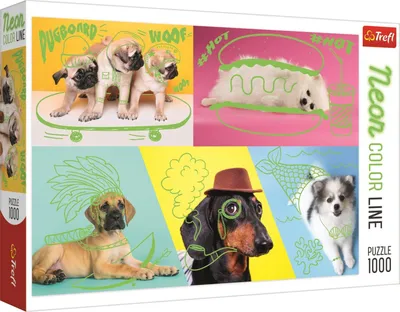 Immagine prodotto di TREFL Puzzle Colore Neon Linea Cane Relax 1000 pezzi