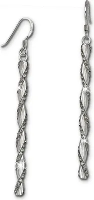 Image de SilberDream Boucles d'oreilles pour femmes Argent gris torsadé Zirconia Boucles d'oreilles SDO471K