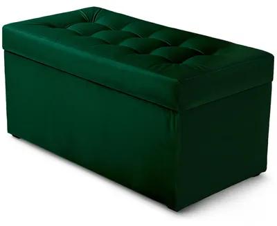 Produktbild von MG Design Polsterhocker Grün 45x90 cm - Stauraum 100L, bis 300 kg, sofort einsatzbereit, pflegeleicht, für Wohnzimmer & Flur