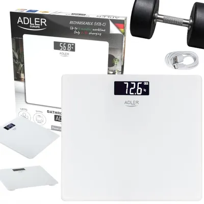 Image de Pèse-personne électronique Adler Europe AD8194, 180 kg, blanc