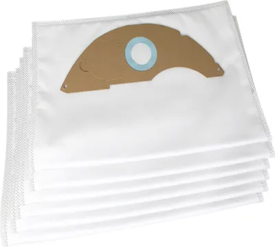 A stack of vacuum cleaner bags on a white background.