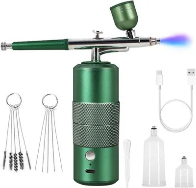 Immagine prodotto di Set per miniaturistica: aerografo portatile ricaricabile a doppia azione da 30 PSI