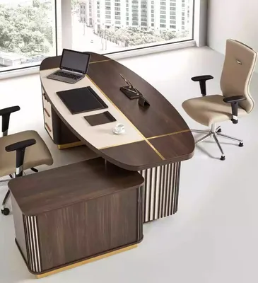 Produktbild von Ovaler Schreibtisch Tisch 250x165 Luxus Tische Eckschreibtische Büro Möbel