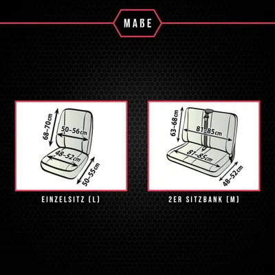 Produktbild von Sitzbezüge für VW Transporter T6 (15-) Vorne 1+2 Autositzbezüge Schonbezüge