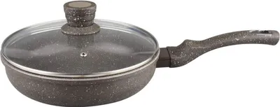Produktbild von rukauf HQ Pfanne (TIEF) mit Glasdeckel - Antihaft Granit Keramik-Beschichtung (24cm)