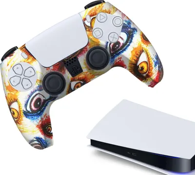 Immagine prodotto di Custodie e skin per PS5, PlayStation 5 - Custodia da gioco performante - Coperture con impugnatura morbida - Accessori per controller antiscivolo - Occhi
