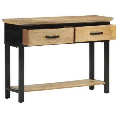 Immagine prodotto di Tavolo Consolle 110x30x75 cm in Legno Massello Grezzo di Mango