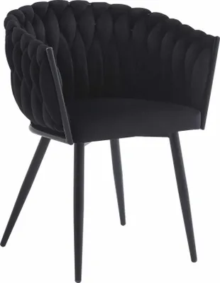 Image de Chaise - Leobert - Orion - Velours Noir - 61 X 55 X 79 Cm