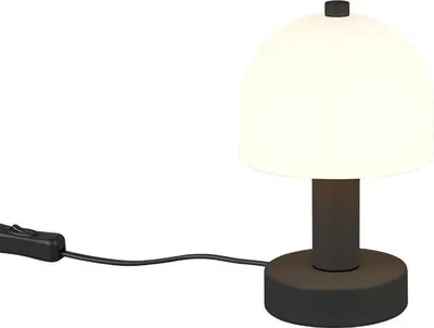 Produktbild von Tischlampe - H 18,5 cm - Schwarz - Weiß - Kunststoff - Metall