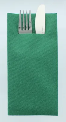 Produktbild von Airlaid Besteckservietten Dunkelgrün, 40 x 40 cm, 75 Stück - Mank